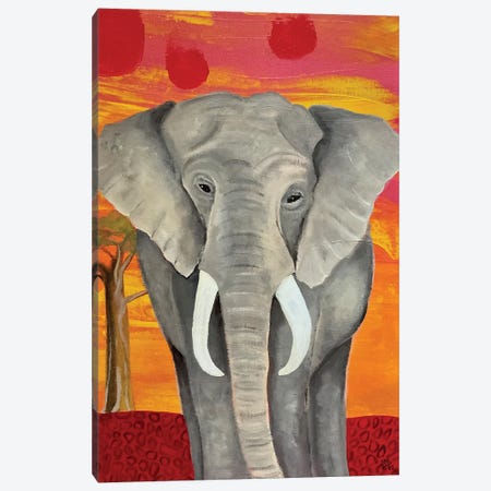 Ginger Elephant Canvas Print #MMX113} by Magali Modoux Canvas Wall Art