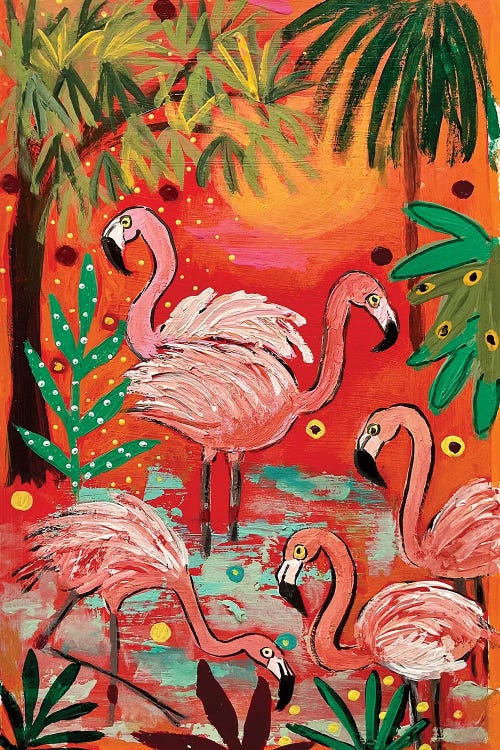 Flamingos by Magali Modoux wall art