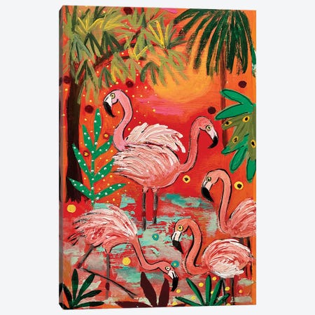 Flamingos Canvas Print #MMX116} by Magali Modoux Canvas Print