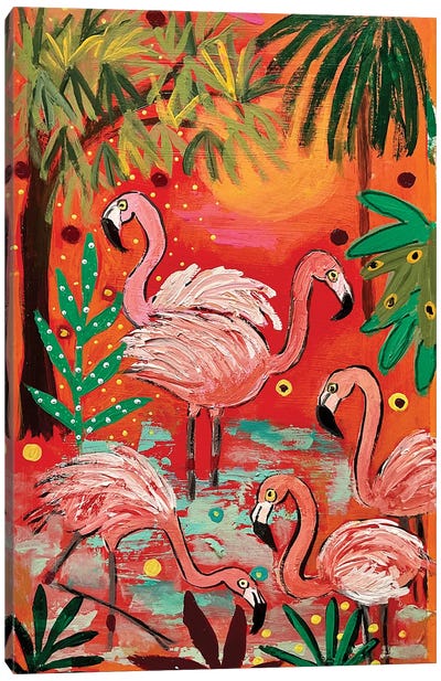 Flamingos Canvas Art Print - Magali Modoux