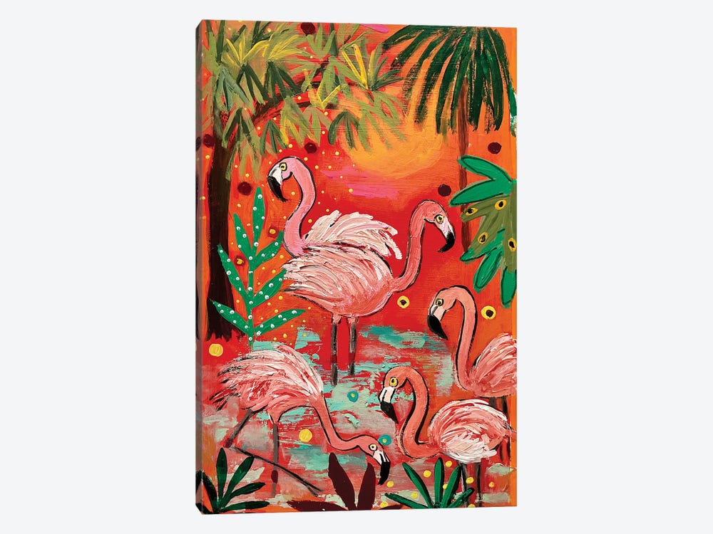 Flamingos by Magali Modoux 1-piece Canvas Art