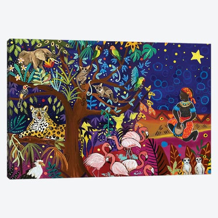 Starry Night In The Savanna Canvas Print #MMX117} by Magali Modoux Art Print