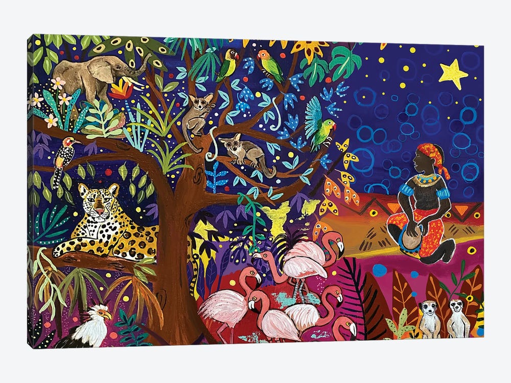 Starry Night In The Savanna by Magali Modoux 1-piece Canvas Art Print