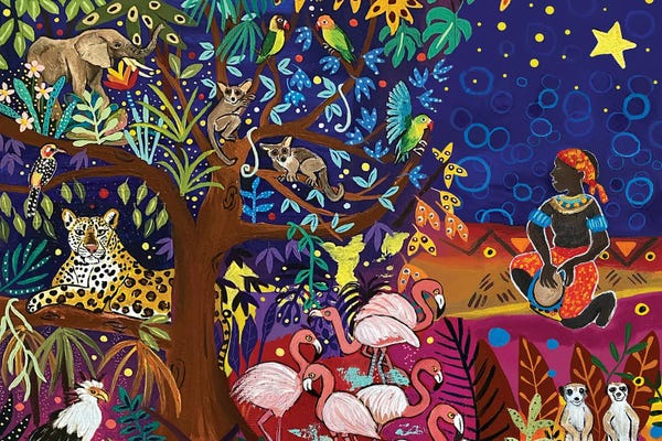 Jaguars: Starry Night In The Savanna by Magali Modoux