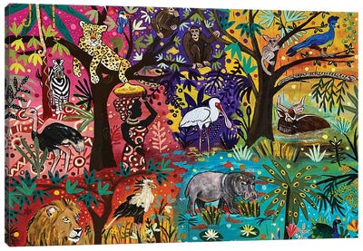 Congo Rainforest Canvas Art Print - Jaguar Art
