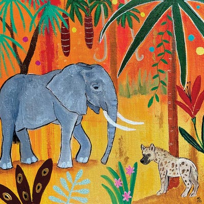 Night Walk In The Congo Rainforest by Magali Modoux art print
