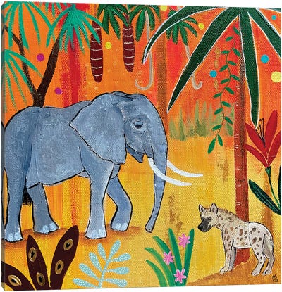 Night Walk In The Congo Rainforest Canvas Art Print - Jungles
