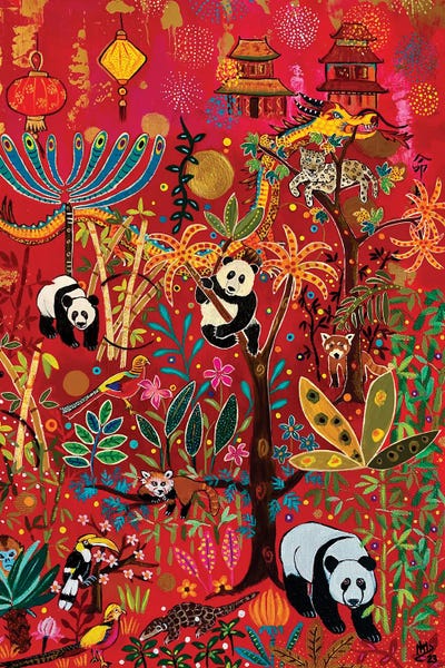 Tropical Living Room: Panda World by Magali Modoux