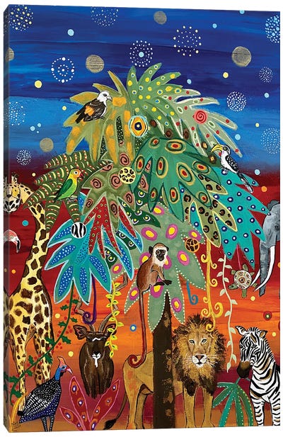 Party Time In The Savanna Canvas Art Print - Jungles