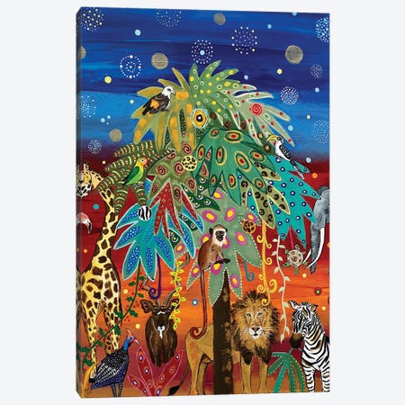 Party Time In The Savanna Canvas Print #MMX13} by Magali Modoux Canvas Artwork