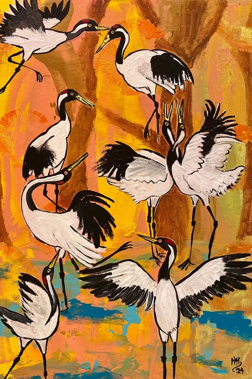 Ballet Of The Cranes by Magali Modoux wall art