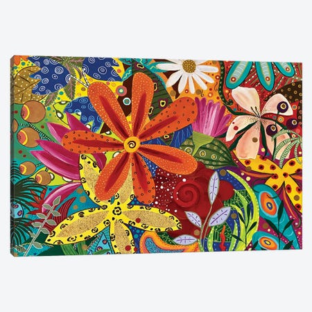 Flower Jungle Canvas Print #MMX16} by Magali Modoux Canvas Art Print