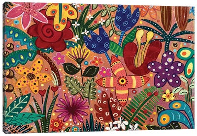 Crazy Jungle Doodle Canvas Art Print - Global Folk