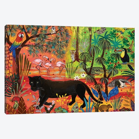 Black Panther Sunset Canvas Print #MMX22} by Magali Modoux Canvas Art Print