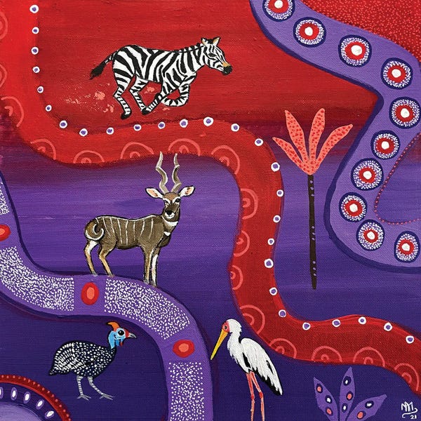 Magali Modoux: Zebra In A Hurry by Magali Modoux