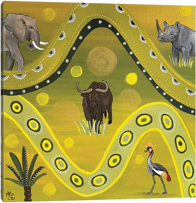 Buffalo Night Canvas Art Print - Magali Modoux