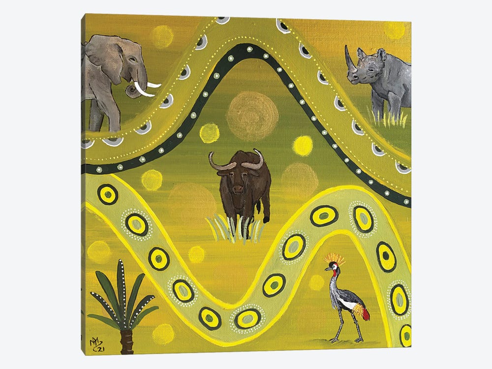 Buffalo Night by Magali Modoux 1-piece Canvas Art