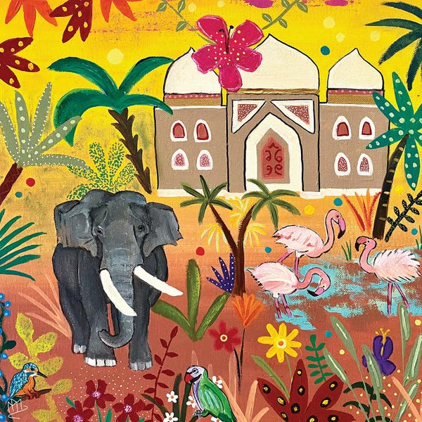 Magali Modoux: Elephant In The Maharaja's Garden by Magali Modoux