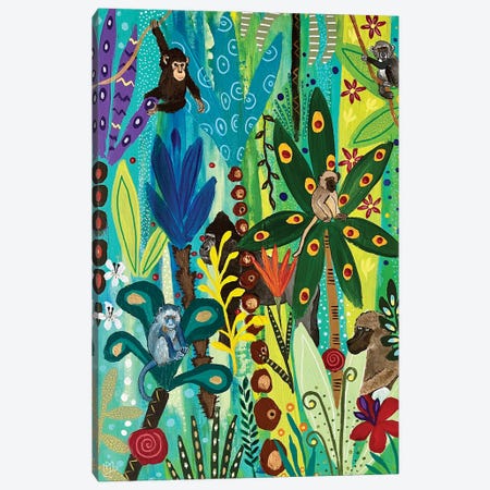 Hide And Seek With The Monkeys Canvas Print #MMX36} by Magali Modoux Art Print