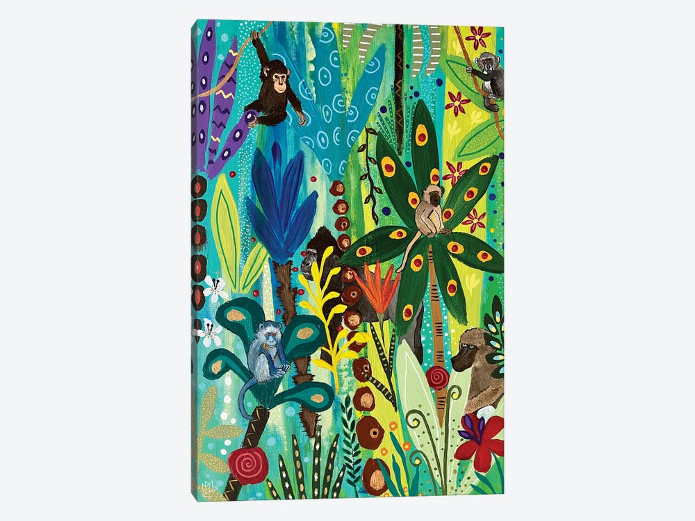Hide And Seek With The Monkeys by Magali Modoux 1-piece Canvas Print