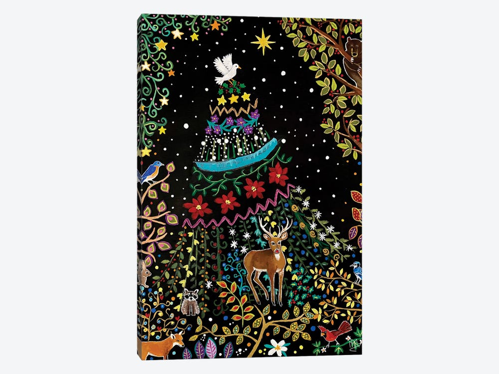 Christmas In The Forest by Magali Modoux 1-piece Canvas Art