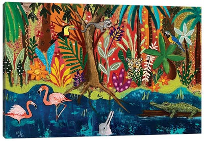 On A Boat Down The Amazon River Canvas Art Print - Brazil Art