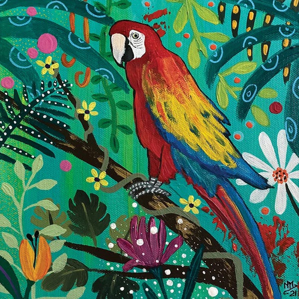 Magali Modoux: Scarlet Macaw by Magali Modoux