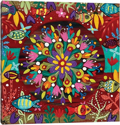 Kaleidoscopic Fish Canvas Art Print - Magali Modoux