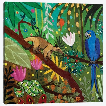 Anteater And Macaw Canvas Print #MMX50} by Magali Modoux Canvas Artwork