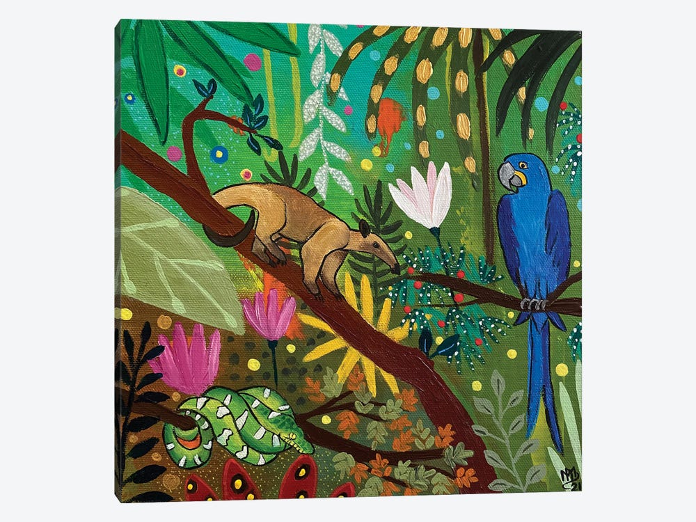 Anteater And Macaw by Magali Modoux 1-piece Canvas Print