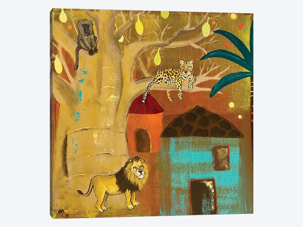 Under The Baobab by Magali Modoux 1-piece Canvas Artwork