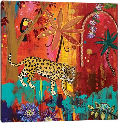 Passion Jaguar Canvas Art Print - Jaguar Art