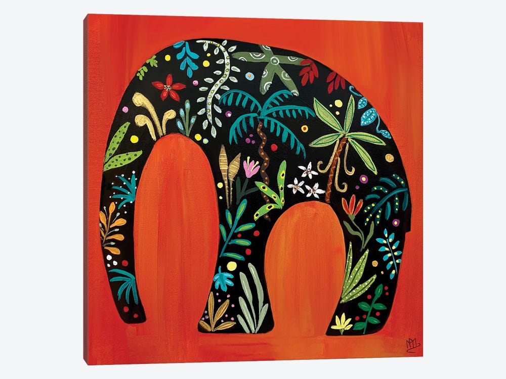 Red Jungle Elephant by Magali Modoux 1-piece Art Print