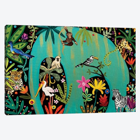 Elephant Canopy Canvas Print #MMX69} by Magali Modoux Art Print
