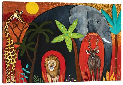 Elephant Illusion Canvas Art Print - Global Folk