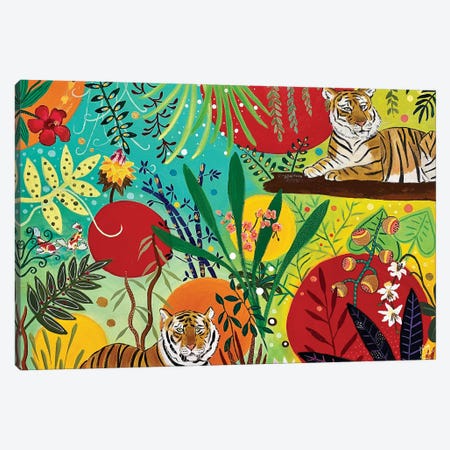 Water Tigers Canvas Print #MMX74} by Magali Modoux Canvas Art Print