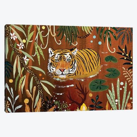 Swamp Tiger Canvas Print #MMX75} by Magali Modoux Canvas Art Print