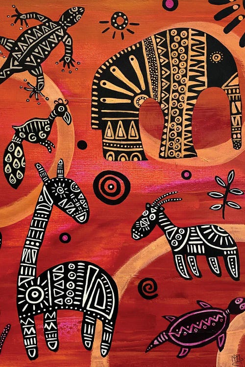 Ethnic Animals by Magali Modoux wall art