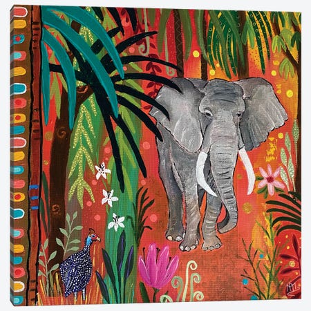 Majestic Elephant Canvas Print #MMX78} by Magali Modoux Canvas Wall Art