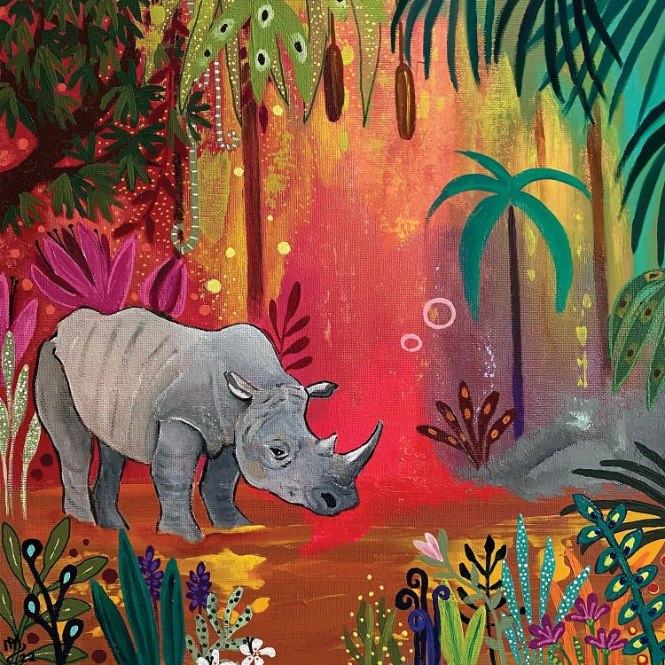 Rhino Oasis by Magali Modoux wall art