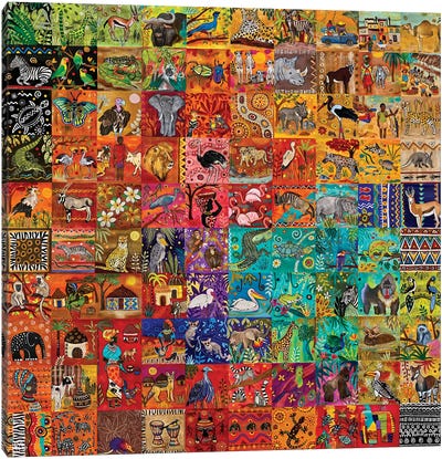 A 100 Tile Tale Canvas Art Print - Global Folk