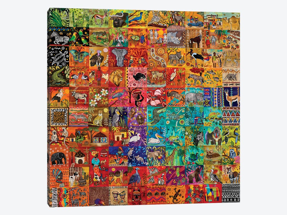 A 100 Tile Tale by Magali Modoux 1-piece Canvas Artwork