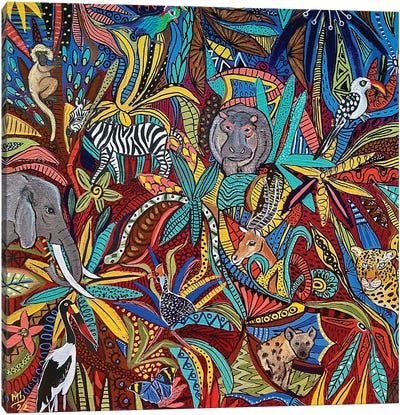 Tangled In The Jungle Canvas Art Print - Magali Modoux