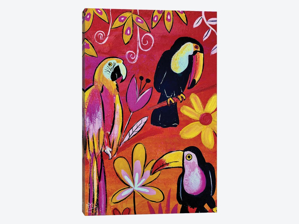 Tropical Birds Rhapsody by Magali Modoux 1-piece Canvas Print