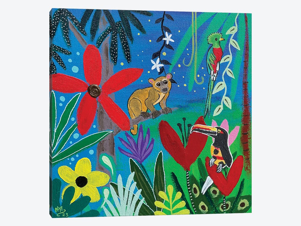 Night Time In The Rainforest by Magali Modoux 1-piece Canvas Artwork