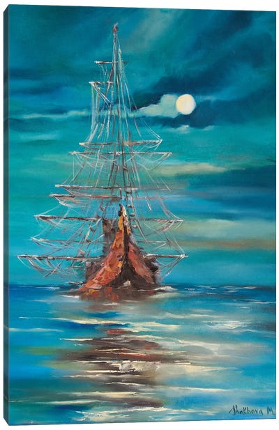 Sea By Night Canvas Art Print