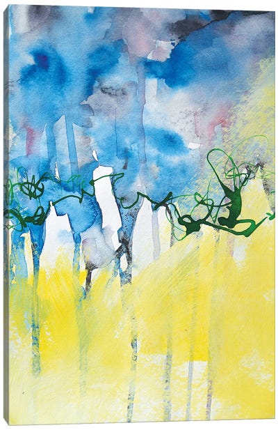 Yellow Meet Blue Canvas Art Print - Marianna Shakhova