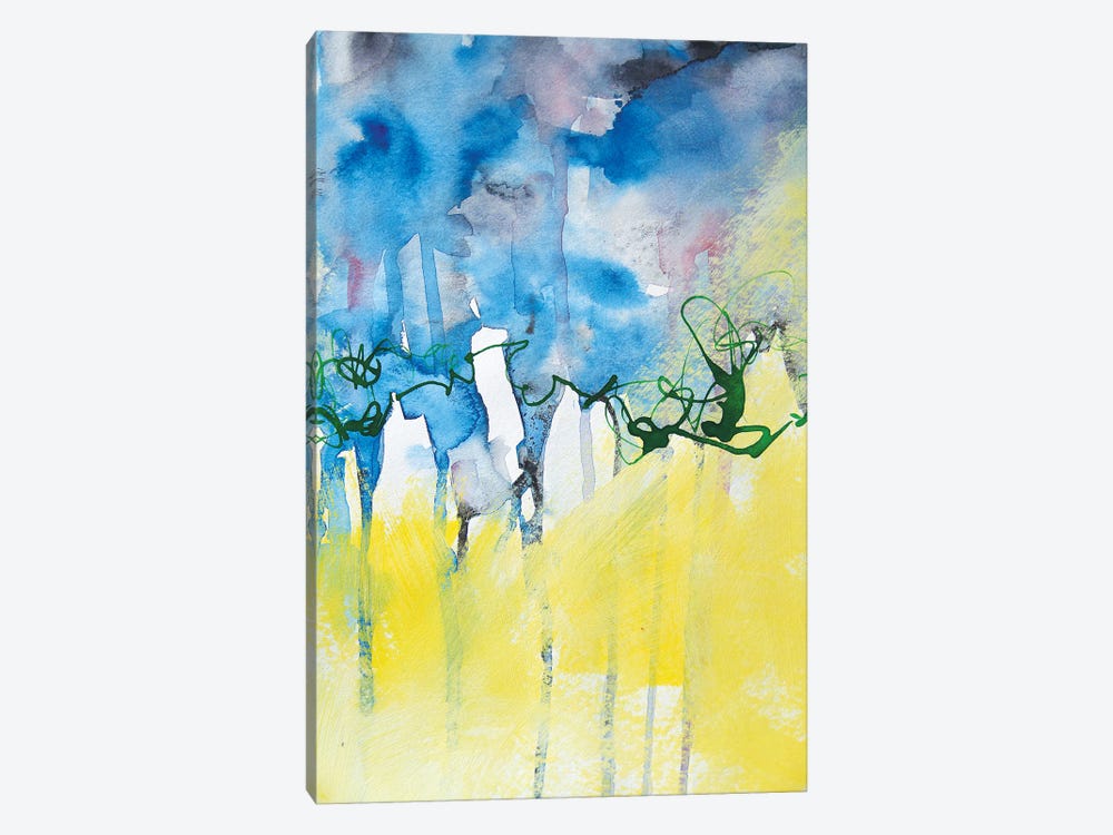 Yellow Meet Blue by Marianna Shakhova 1-piece Canvas Art