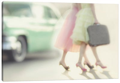 Downtown Girls Canvas Art Print - Vintage Styled Photography