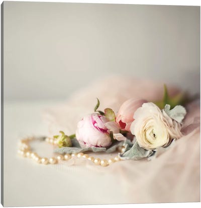 Pearls & Flowers Canvas Art Print - Mandy Lynne
